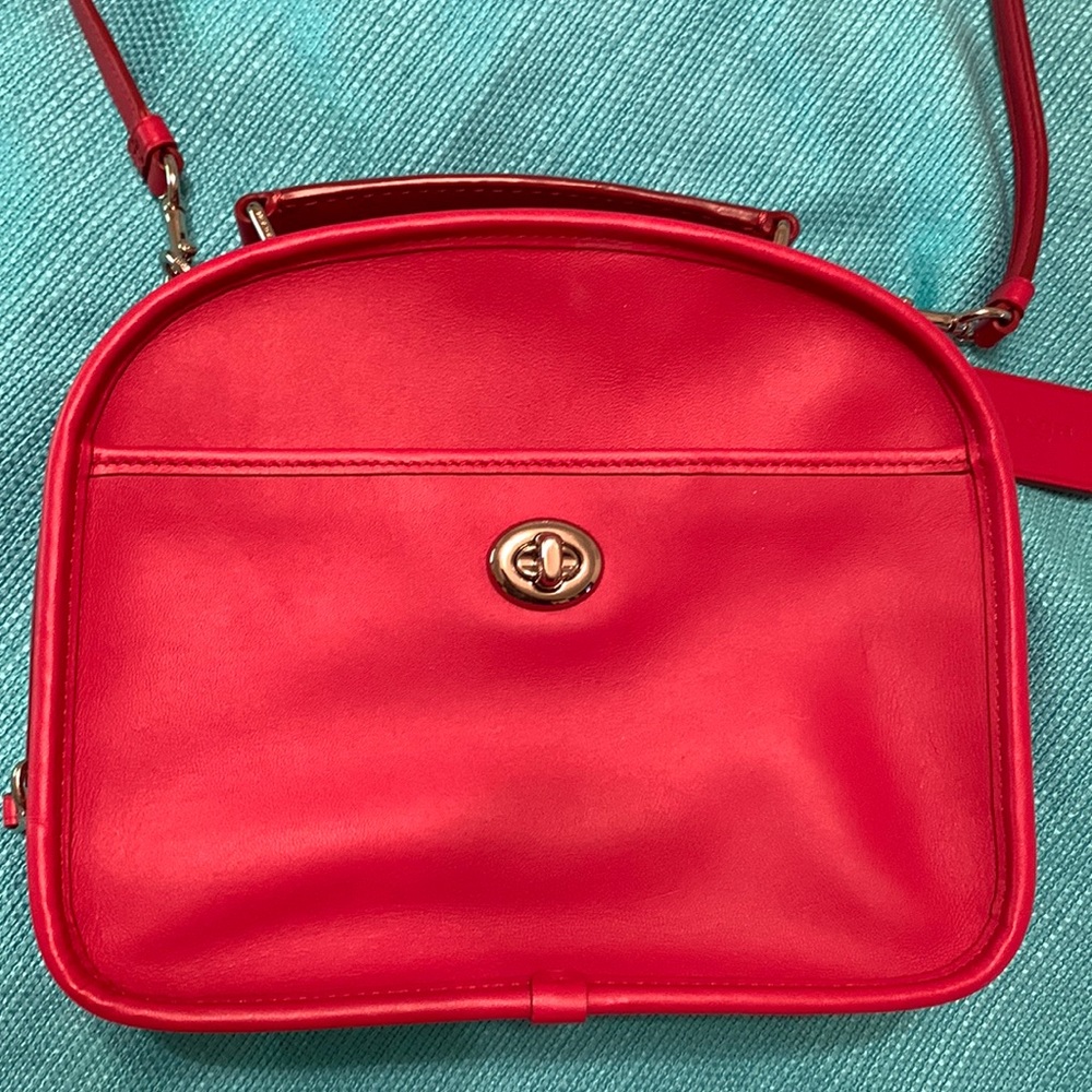 Coach Lunch Pail Purse Never Used Red